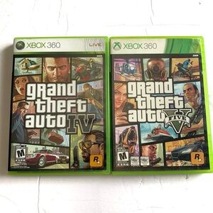 Xbox 360 Grand Theft Auto IV And Grand Theft Auto V Video Games